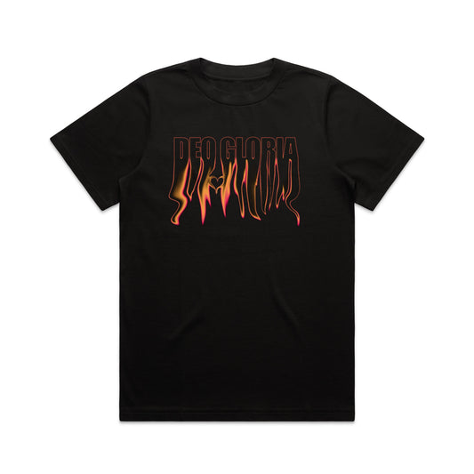 DEO GLORIA | Heart on Fire | Women's Heavy Tee | Colour: Black